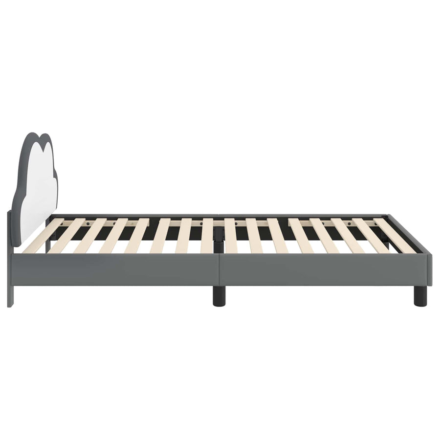 Bedframe voor kinderen met hoofdbord Lichtgrijs 90 x 200 cm PU
