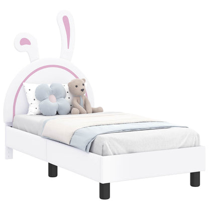 Peuterbedframe met hoofdbord met hoofdeinde Wit 70 x 140 cm PU