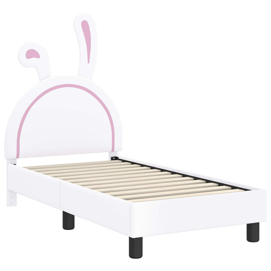 Peuterbedframe met hoofdbord met hoofdeinde Wit 70 x 140 cm PU