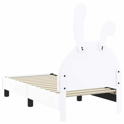 Peuterbedframe met hoofdbord met hoofdeinde Wit 70 x 140 cm PU