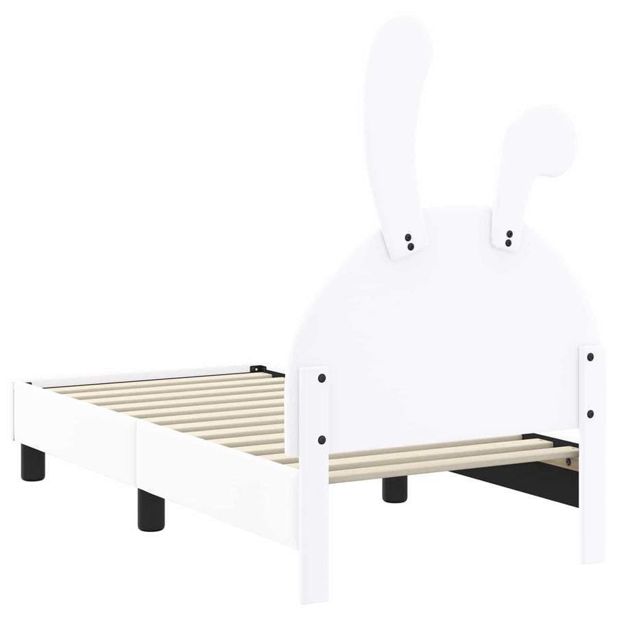 Peuterbedframe met hoofdbord met hoofdeinde Wit 70 x 140 cm PU