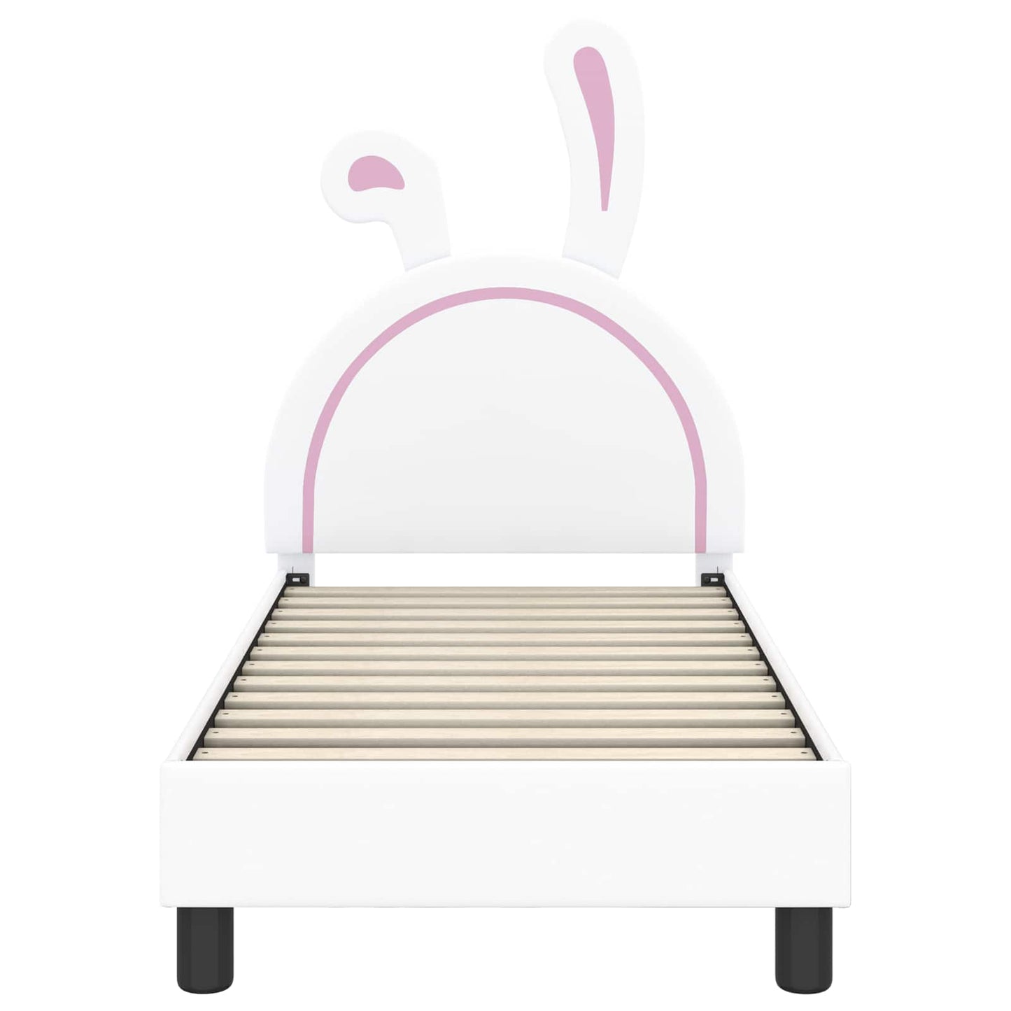 Peuterbedframe met hoofdbord met hoofdeinde Wit 70 x 140 cm PU