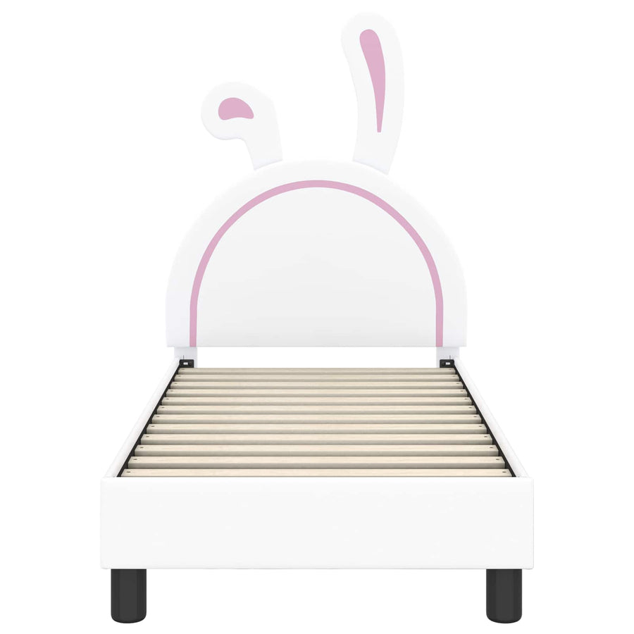 Peuterbedframe met hoofdbord met hoofdeinde Wit 70 x 140 cm PU