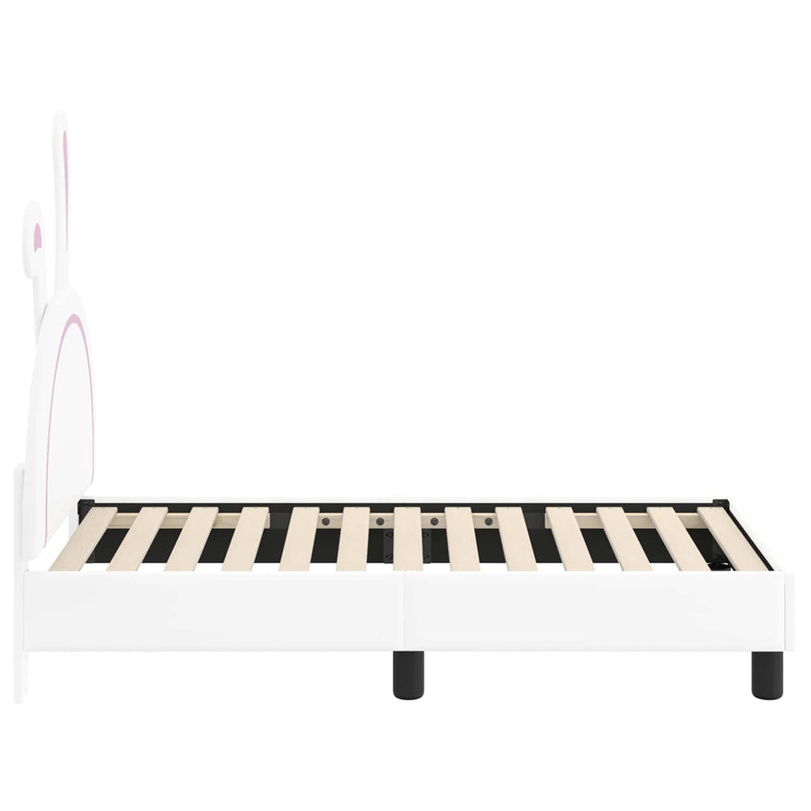 Peuterbedframe met hoofdbord met hoofdeinde Wit 70 x 140 cm PU