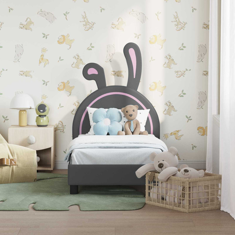 Peuterbedframe met hoofdbord Lichtgrijs 70 x 140 cm PU