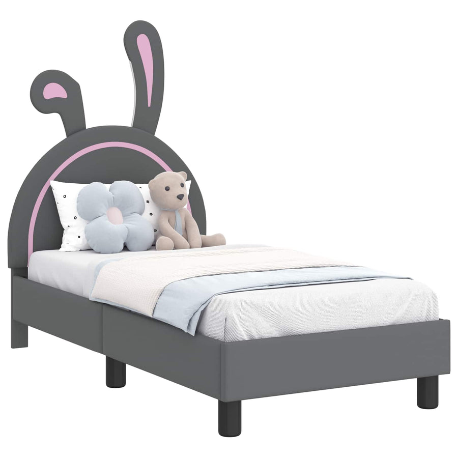 Peuterbedframe met hoofdbord Lichtgrijs 70 x 140 cm PU