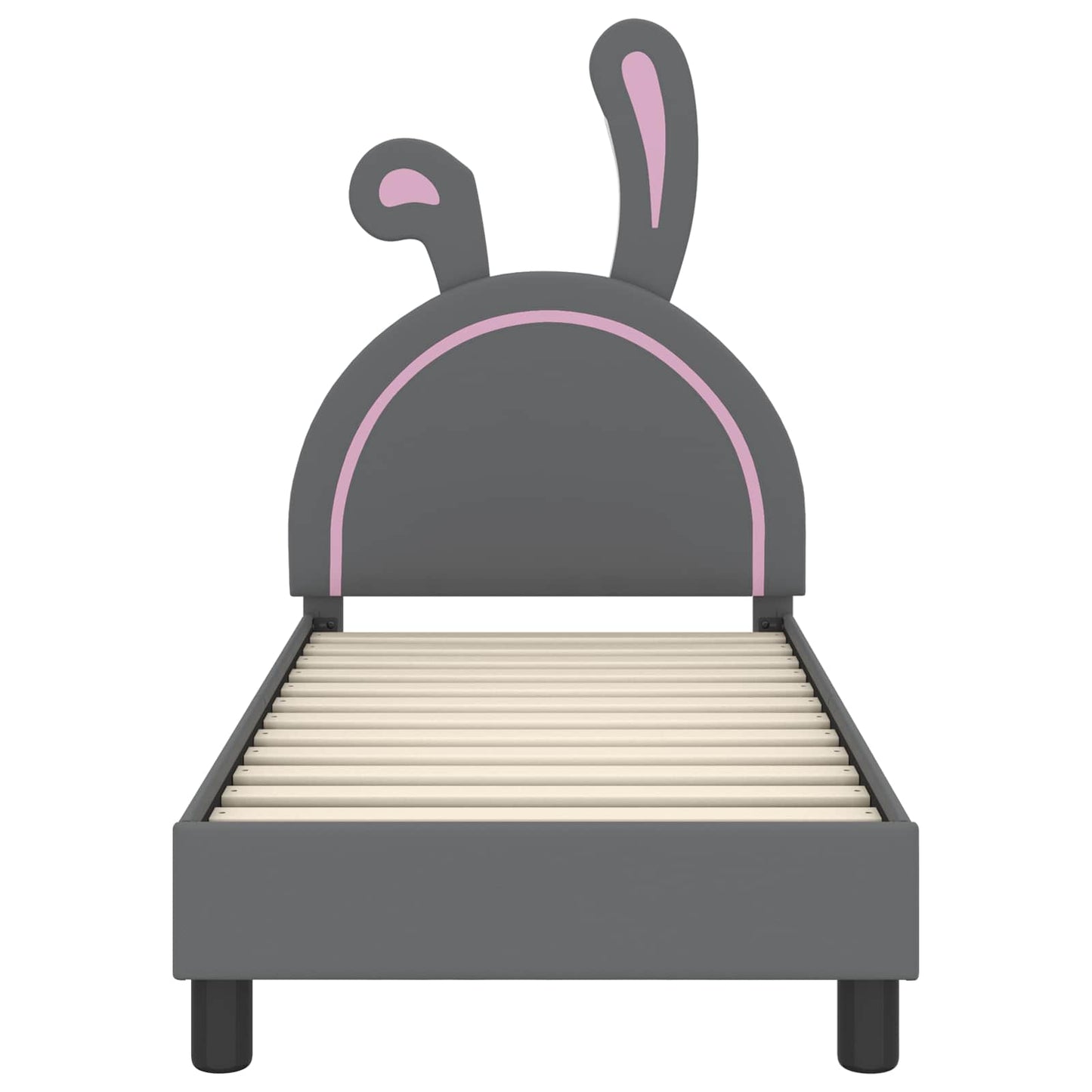 Peuterbedframe met hoofdbord Lichtgrijs 70 x 140 cm PU
