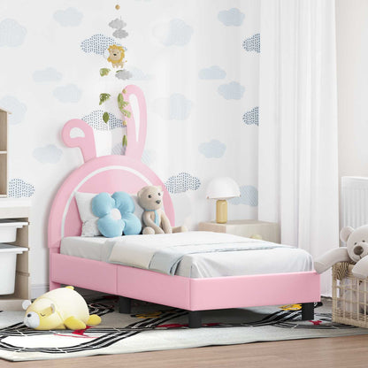 Peuterbedframe met hoofdbord Roze 70 x 140 cm PU