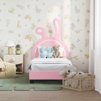 Peuterbedframe met hoofdbord Roze 70 x 140 cm PU