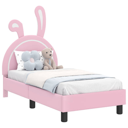 Peuterbedframe met hoofdbord Roze 70 x 140 cm PU