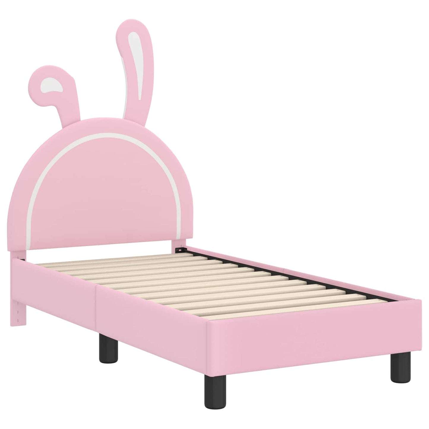 Peuterbedframe met hoofdbord Roze 70 x 140 cm PU
