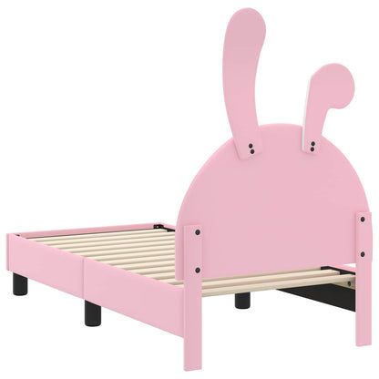 Peuterbedframe met hoofdbord Roze 70 x 140 cm PU