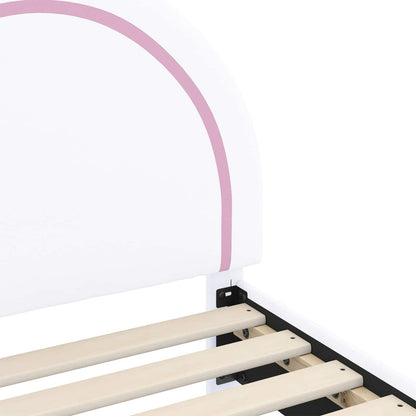 Bedframe voor kinderen met hoofdbord Wit 80 x 160 cm PU
