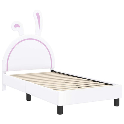 Bedframe voor kinderen met hoofdbord Wit 80 x 160 cm PU