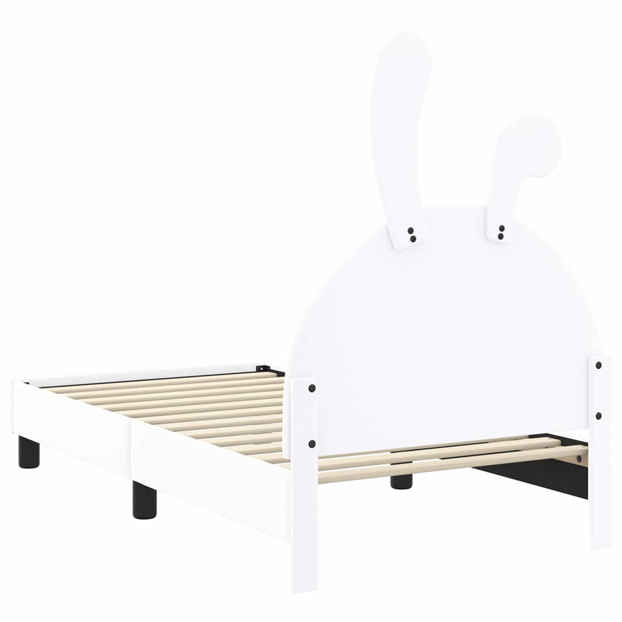 Bedframe voor kinderen met hoofdbord Wit 80 x 160 cm PU