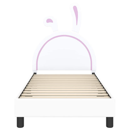 Bedframe voor kinderen met hoofdbord Wit 80 x 160 cm PU