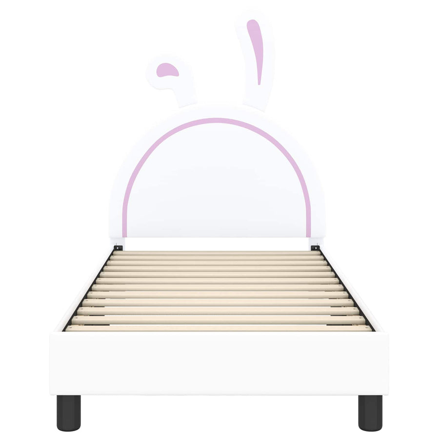 Bedframe voor kinderen met hoofdbord Wit 80 x 160 cm PU