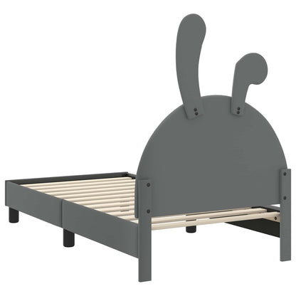 Bedframe voor kinderen met hoofdbord Lichtgrijs 80 x 160 cm PU