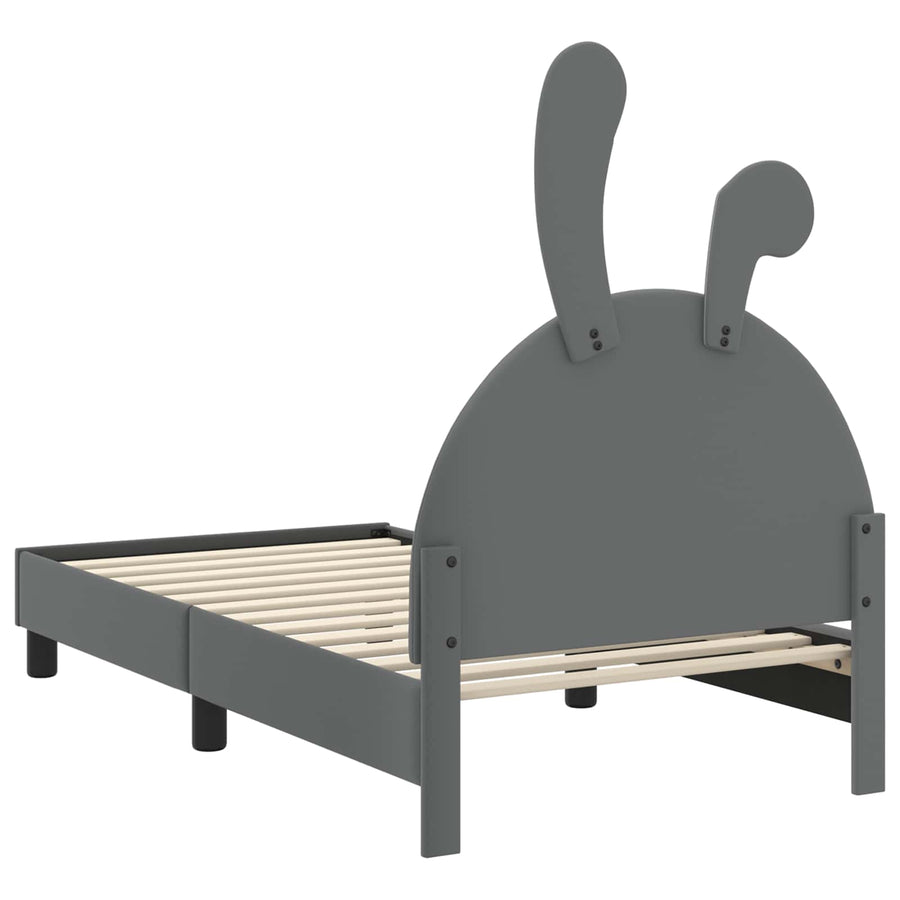 Bedframe voor kinderen met hoofdbord Lichtgrijs 80 x 160 cm PU