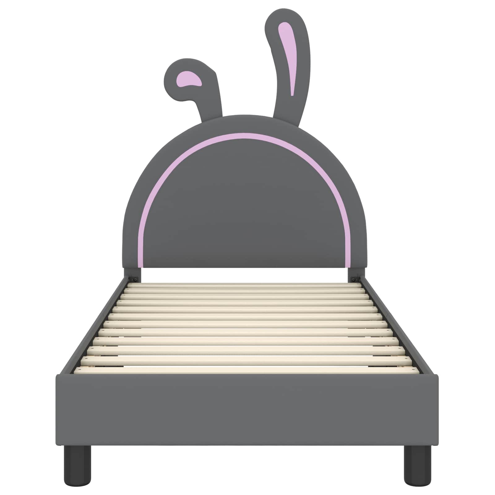Bedframe voor kinderen met hoofdbord Lichtgrijs 80 x 160 cm PU