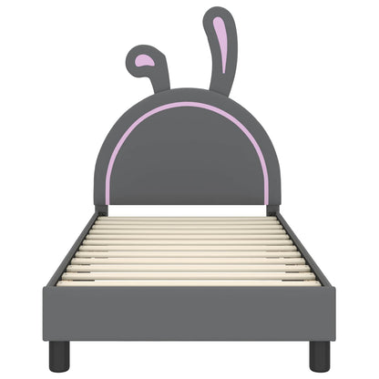 Bedframe voor kinderen met hoofdbord Lichtgrijs 80 x 160 cm PU