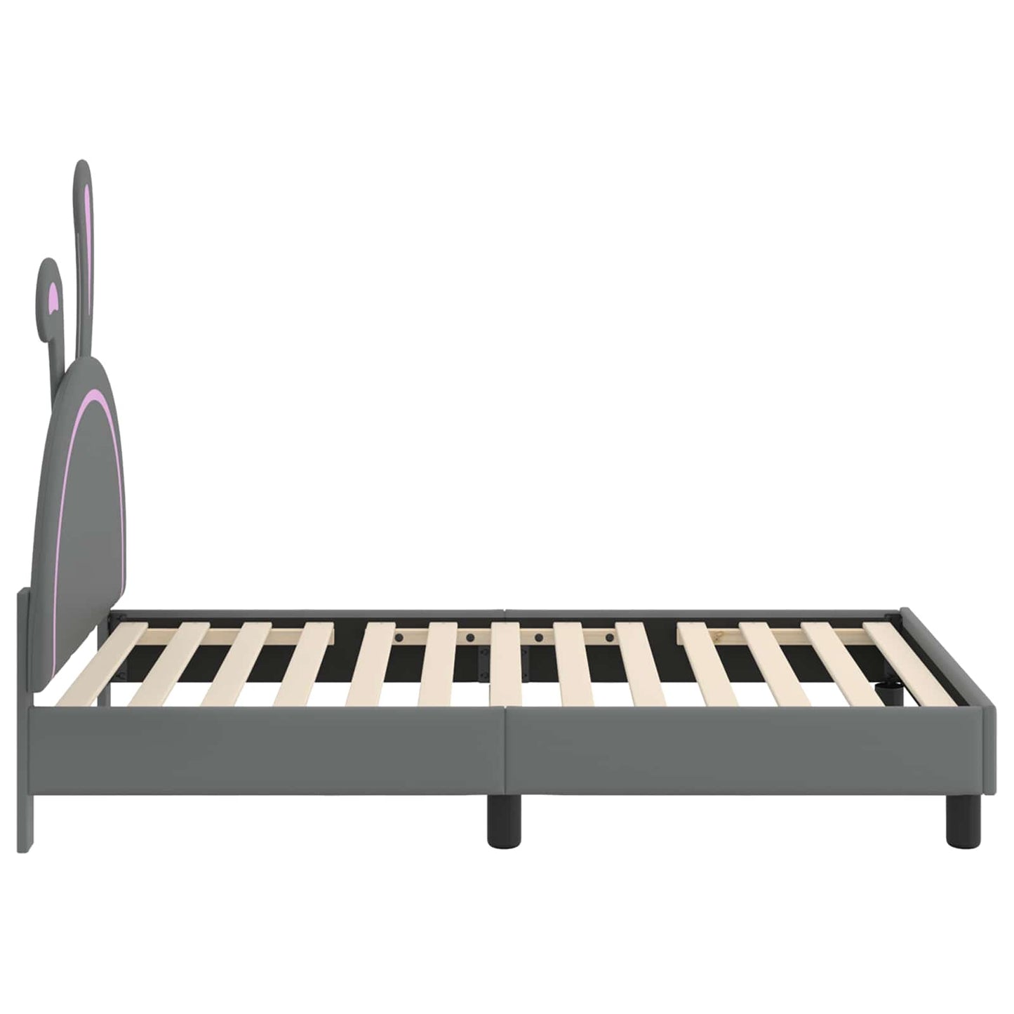 Bedframe voor kinderen met hoofdbord Lichtgrijs 80 x 160 cm PU