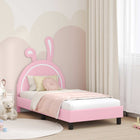 Kinderbed 80x160 cm roze bewerkt hout