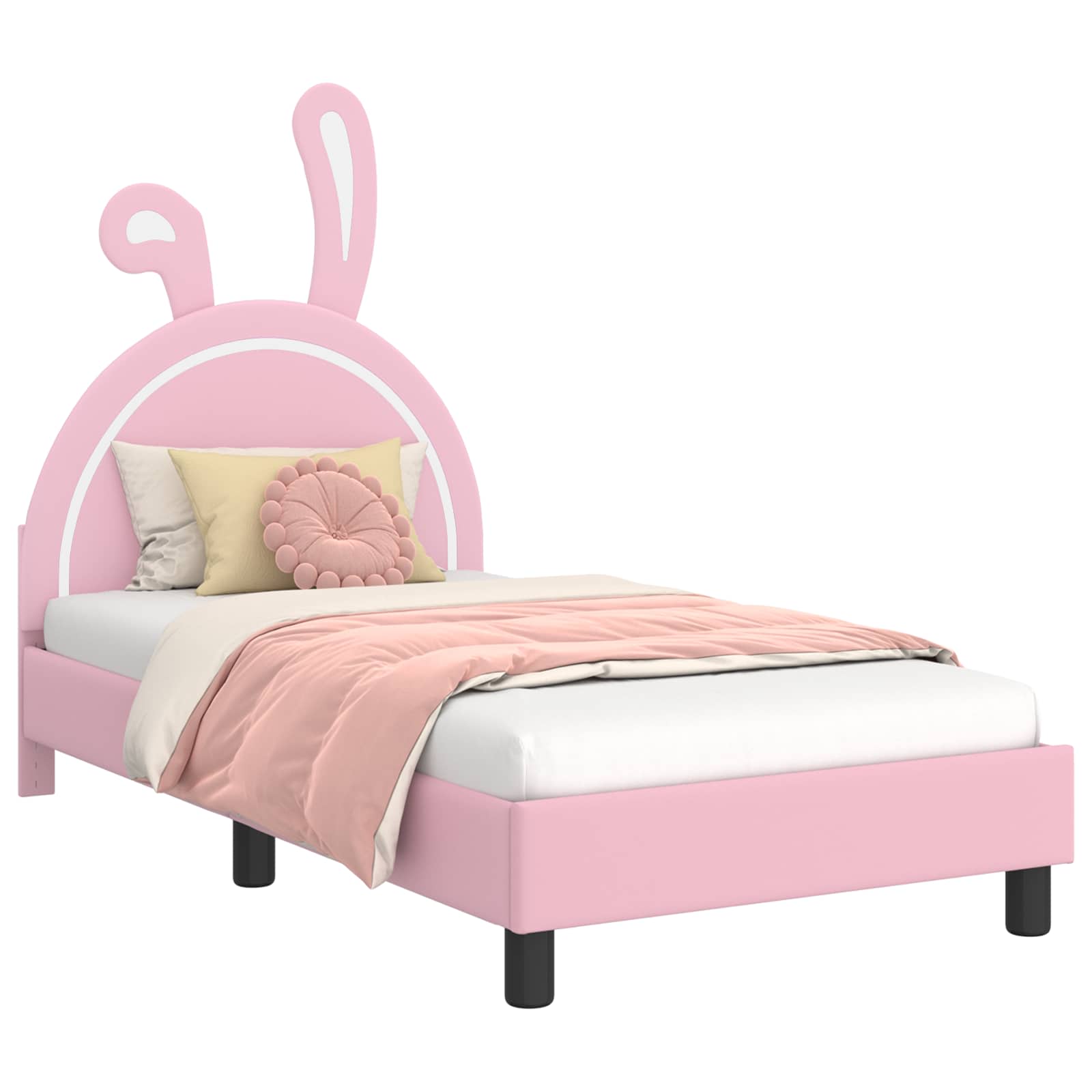 Bedframe voor kinderen met hoofdbord Roze 80 x 160 cm PU