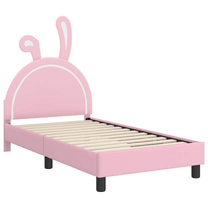 Bedframe voor kinderen met hoofdbord Roze 80 x 160 cm PU
