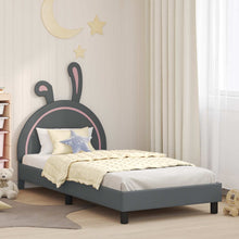 Bedframe voor kinderen met hoofdbord Lichtgrijs 80 x 200 cm PU