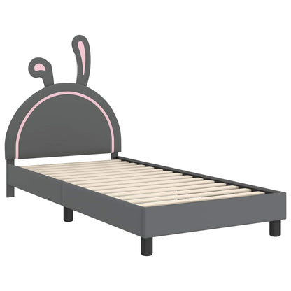 Bedframe voor kinderen met hoofdbord Lichtgrijs 80 x 200 cm PU