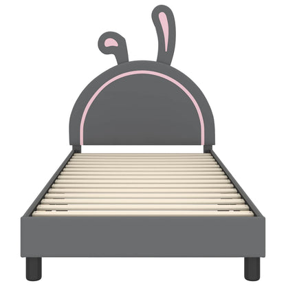 Bedframe voor kinderen met hoofdbord Lichtgrijs 80 x 200 cm PU