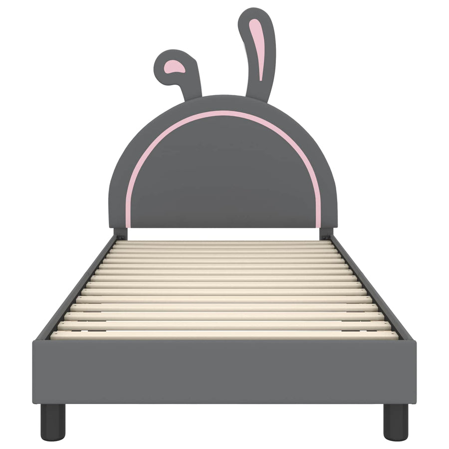 Bedframe voor kinderen met hoofdbord Lichtgrijs 80 x 200 cm PU