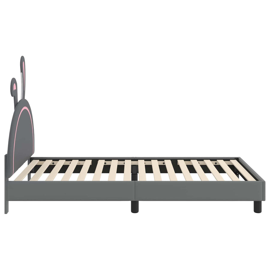 Bedframe voor kinderen met hoofdbord Lichtgrijs 80 x 200 cm PU
