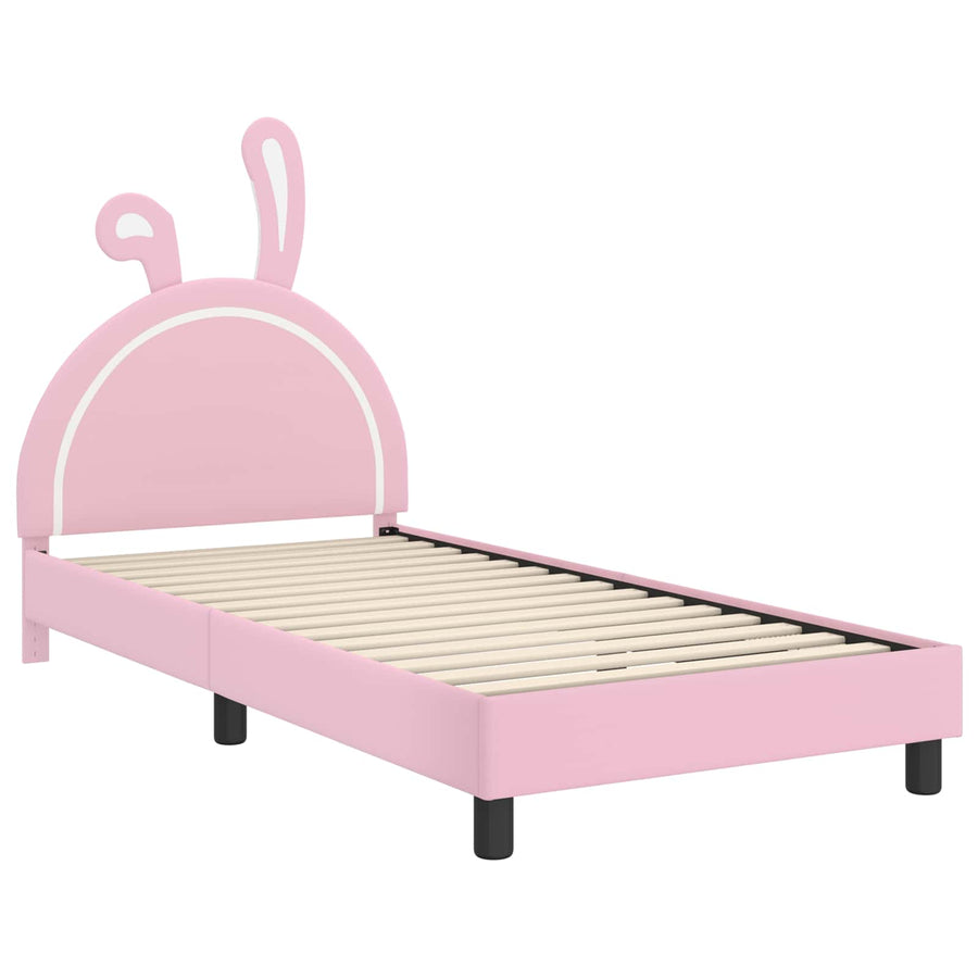 Bedframe voor kinderen met hoofdbord Roze 80 x 200 cm PU