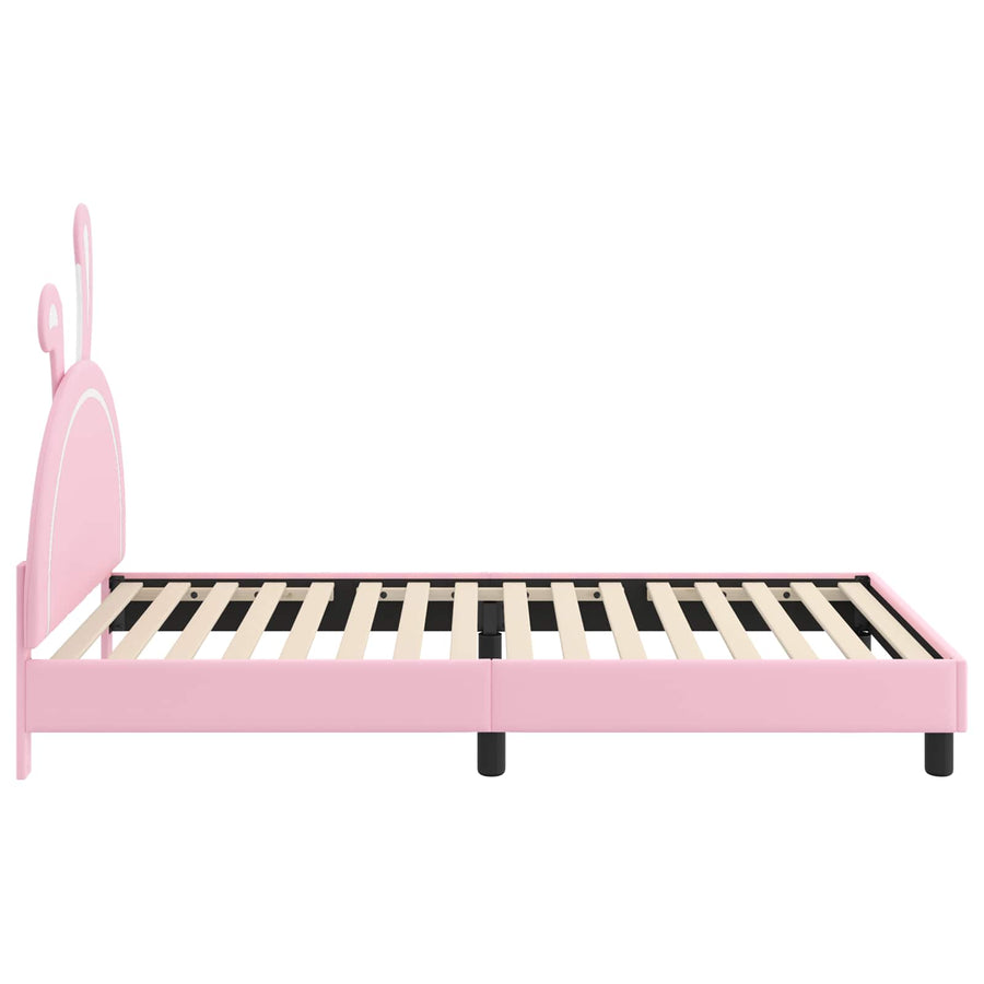 Bedframe voor kinderen met hoofdbord Roze 80 x 200 cm PU