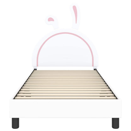 Bedframe voor kinderen met hoofdbord Wit 90 x 190 cm PU