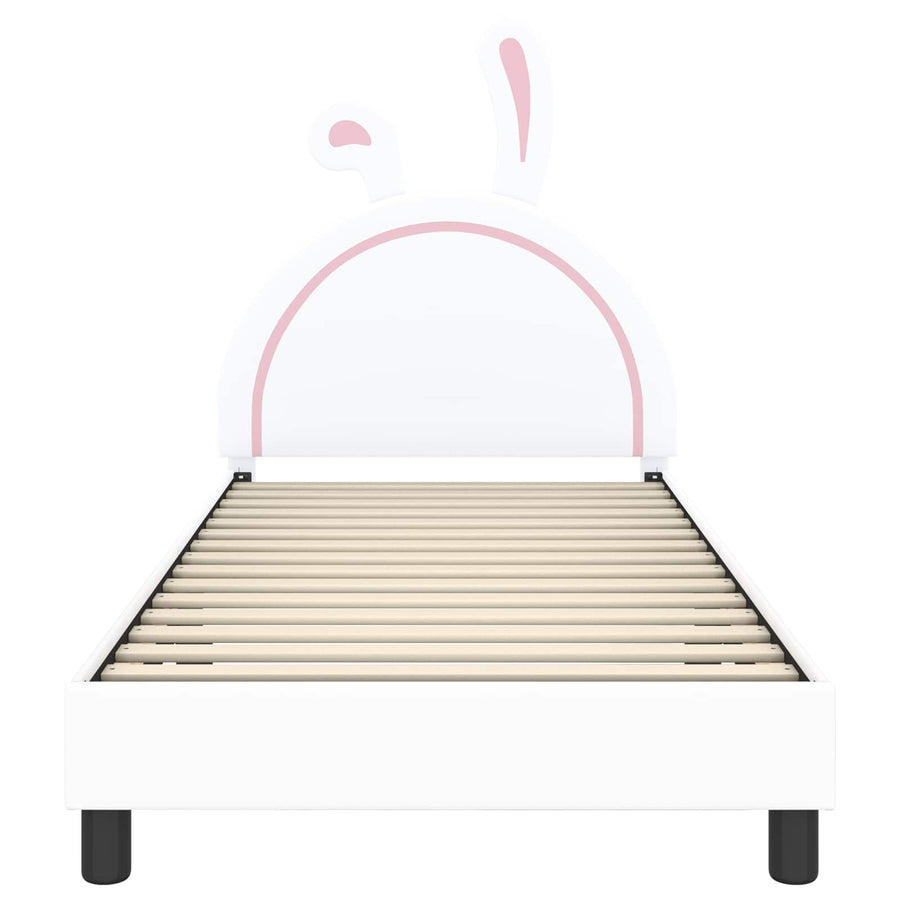 Bedframe voor kinderen met hoofdbord Wit 90 x 190 cm PU