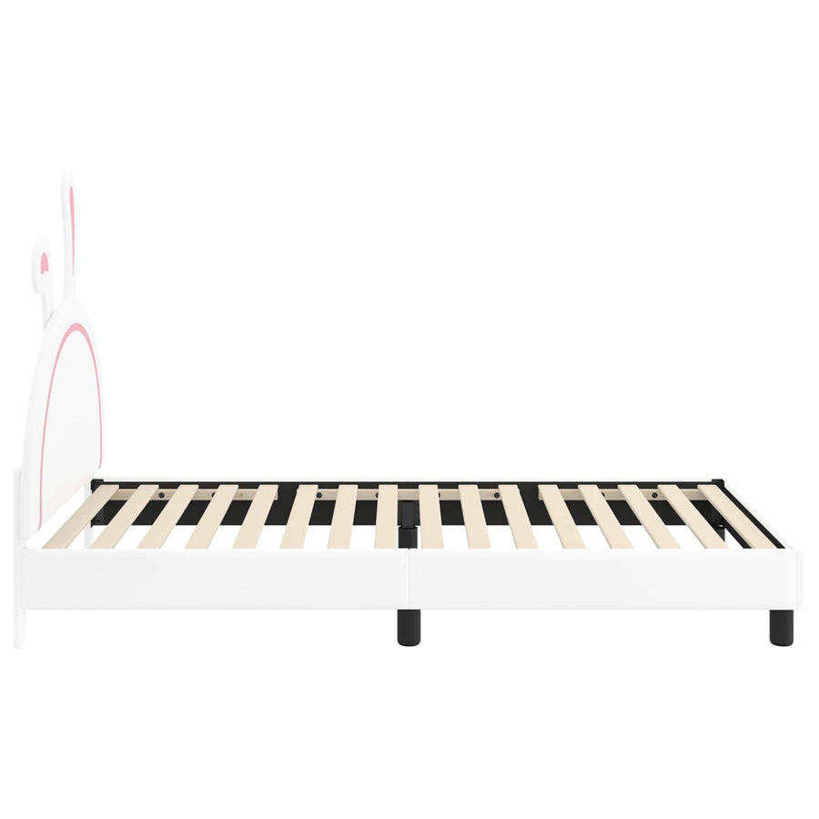 Bedframe voor kinderen met hoofdbord Wit 90 x 190 cm PU