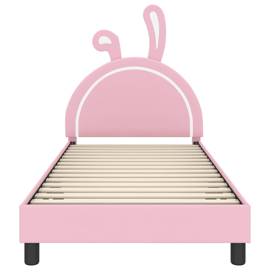 Bedframe voor kinderen met hoofdbord Roze 90 x 190 cm PU