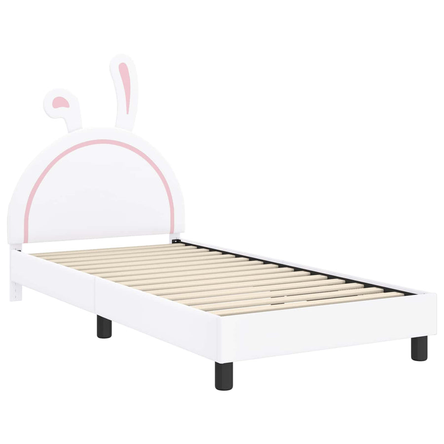 Bedframe voor kinderen met hoofdbord Wit 90 x 200 cm PU