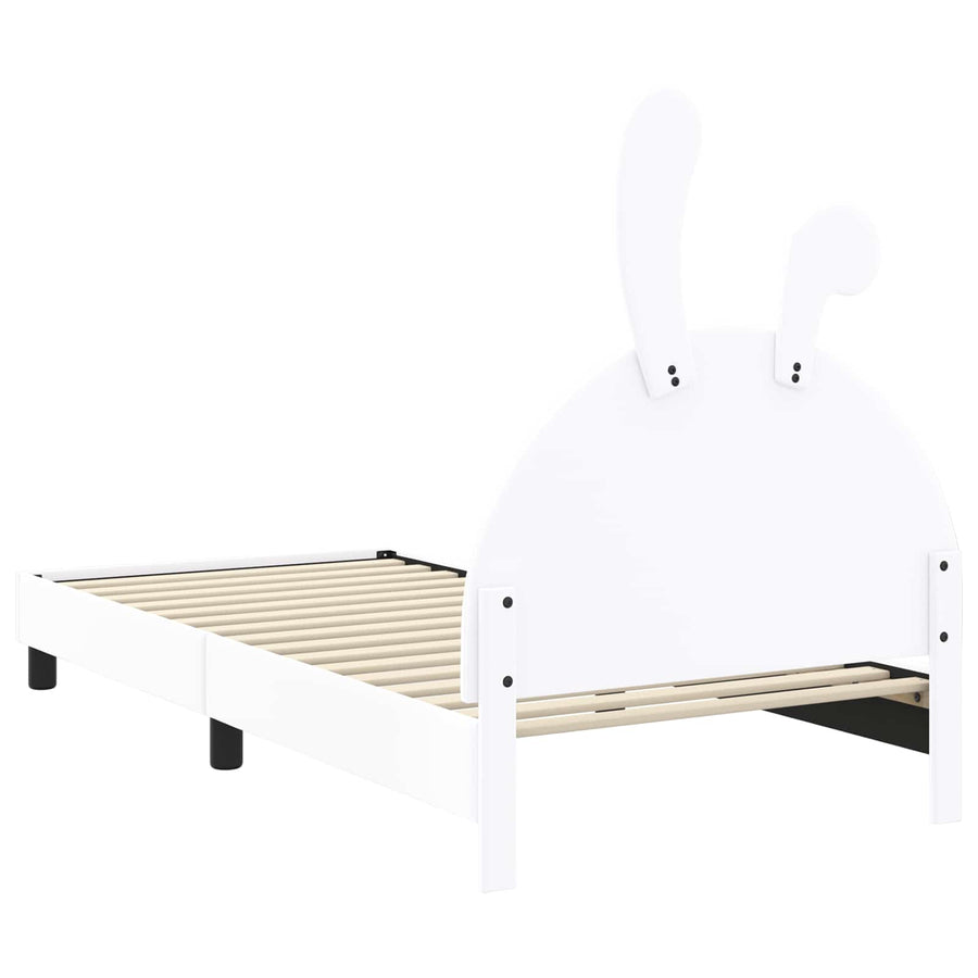 Bedframe voor kinderen met hoofdbord Wit 90 x 200 cm PU