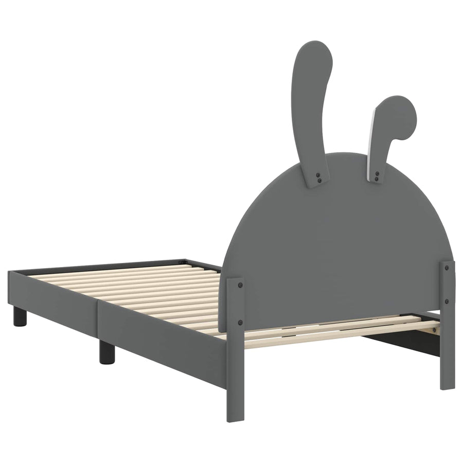 Bedframe voor kinderen met hoofdbord Lichtgrijs 90 x 200 cm PU