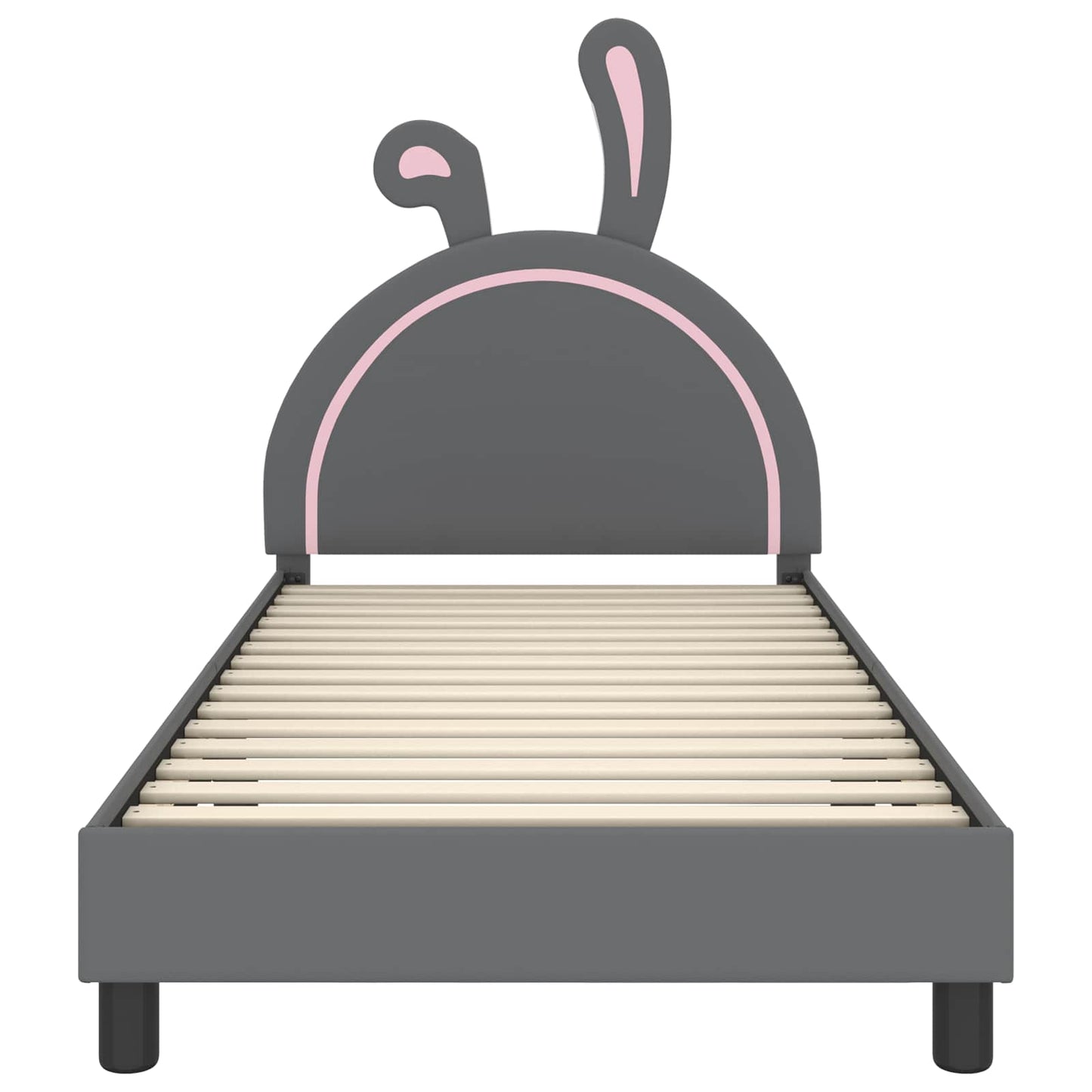 Bedframe voor kinderen met hoofdbord Lichtgrijs 90 x 200 cm PU