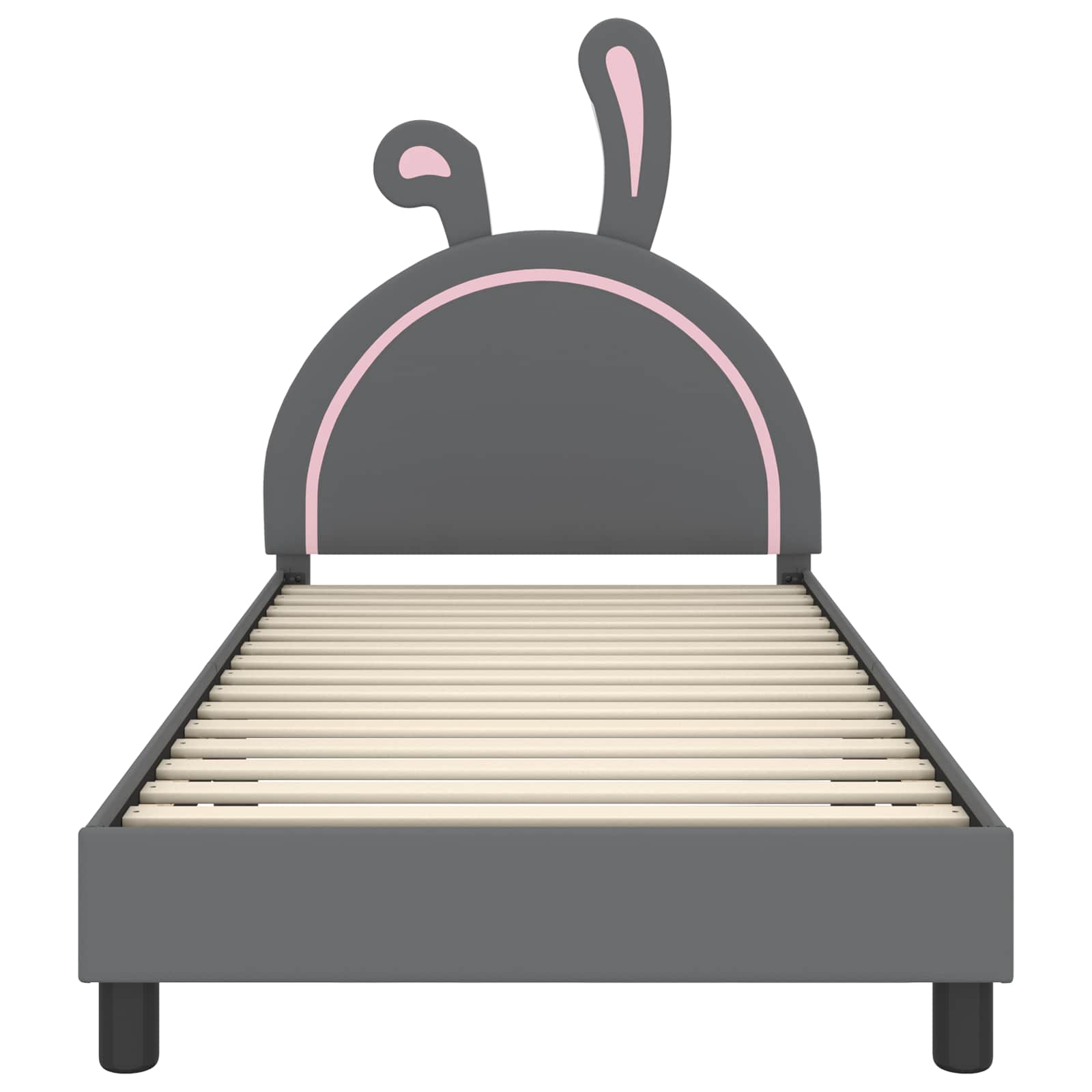 Bedframe voor kinderen met hoofdbord Lichtgrijs 90 x 200 cm PU