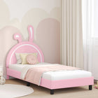 Kinderbedframe 90x200 cm roze met hoofdbord PU