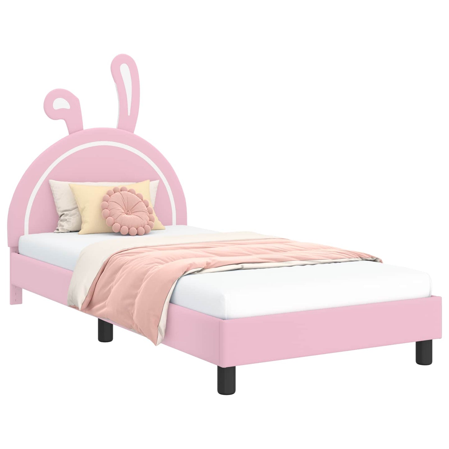 Bedframe voor kinderen met hoofdbord Roze 90 x 200 cm PU