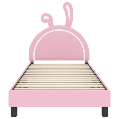 Bedframe voor kinderen met hoofdbord Roze 90 x 200 cm PU