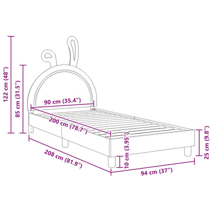 Bedframe voor kinderen met hoofdbord Roze 90 x 200 cm PU
