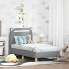 Peuterbedframe 70x140 cm lichtgrijs stof